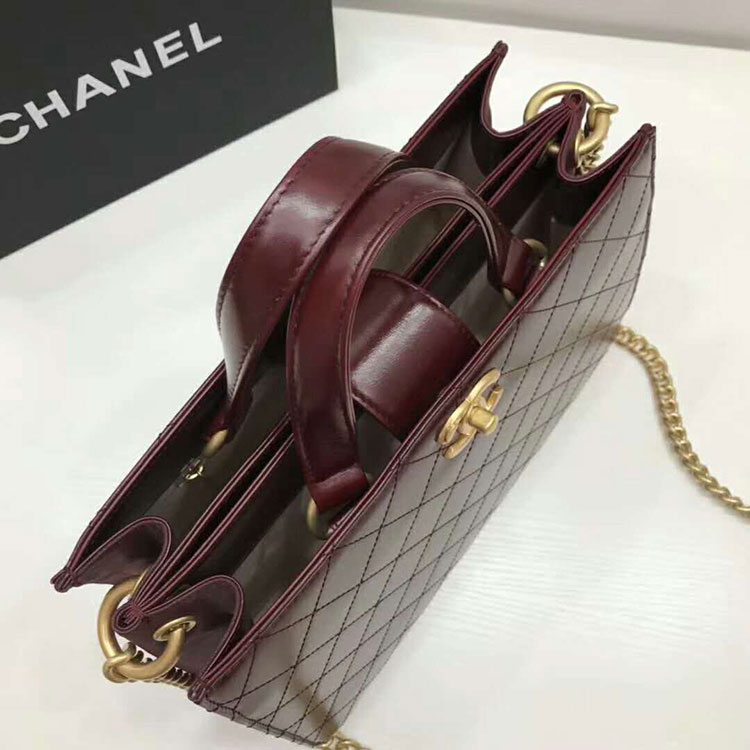 2017 Chanel shoulder Tote bag Original Leather A92880