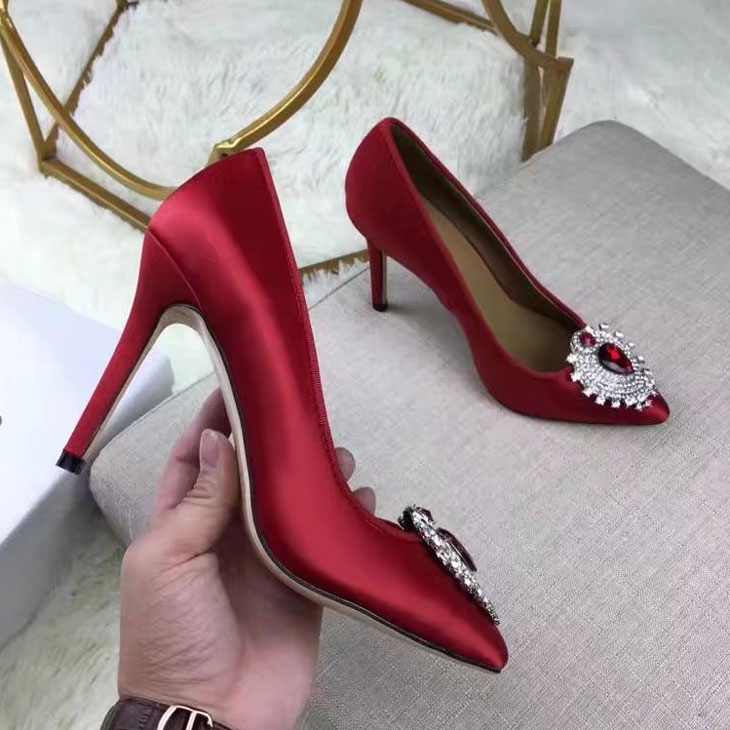 2017 Chloe Women shoes in Silk Heel Height 9.5cm