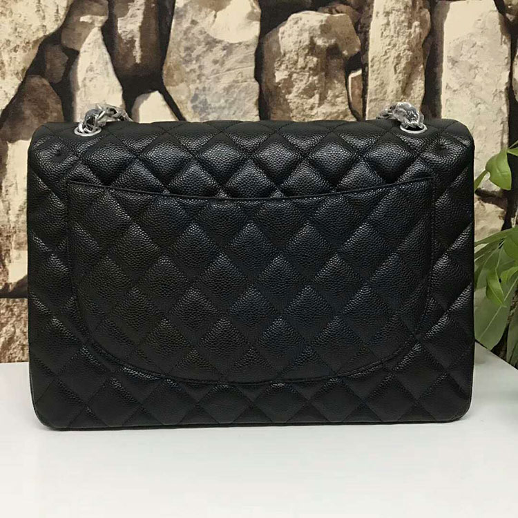 2017 Classic Chanel Maxi Double Flaps Bag A58601 Original Caviar Leather