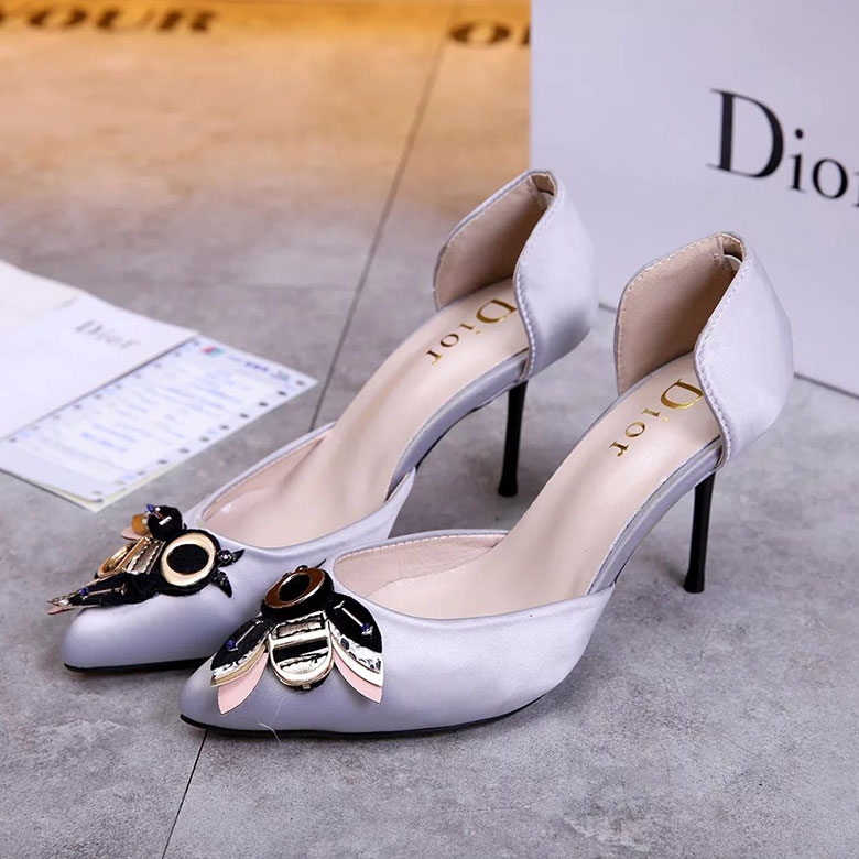 2017 Dior women shoes in silk satin