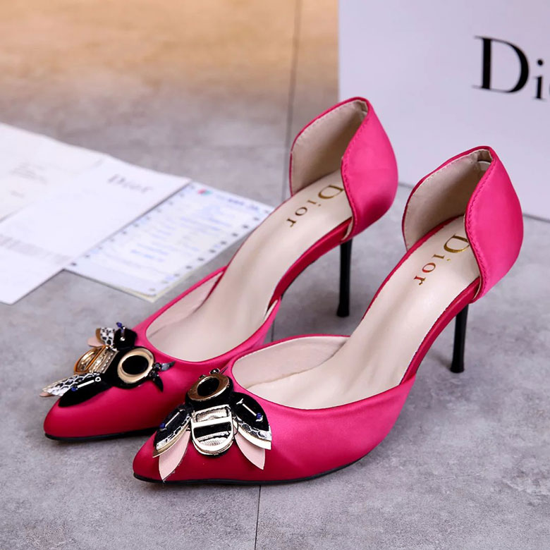 2017 Dior women shoes in silk satin