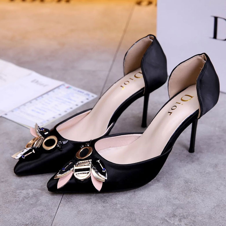 2017 Dior women shoes in silk satin