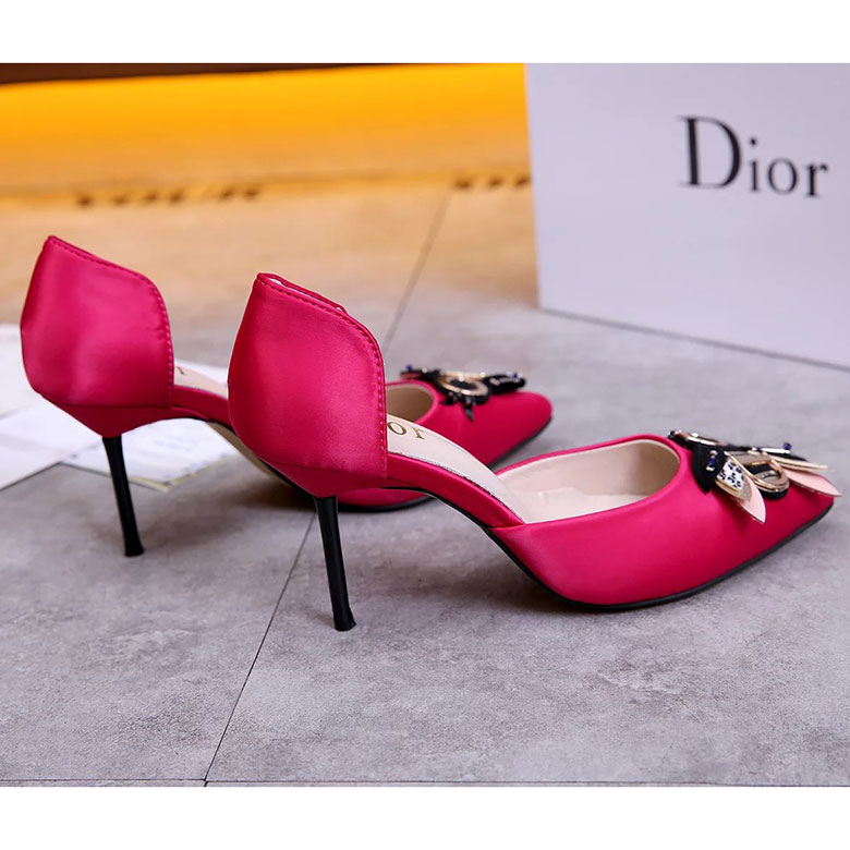 2017 Dior women shoes in silk satin