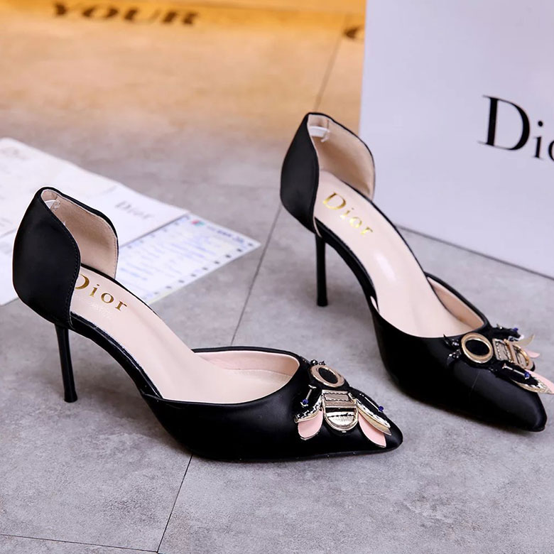 2017 Dior women shoes in silk satin