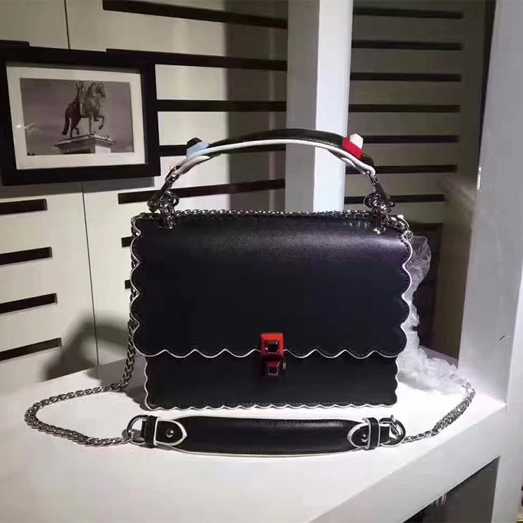 2017 Fendi KAN I handbag in calfskin leather 8BT3961