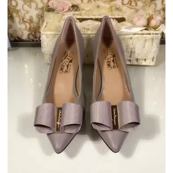 2017 Ferragamo women shoes in Lambskin leather Heel Height 5cm