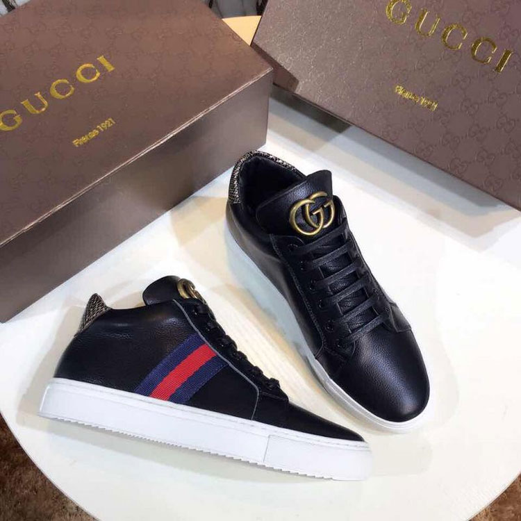 2017 Gucci men Sneakers shoes in Calfskin leather