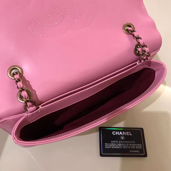 2017 Le Boy Chanel Flap Shoulder Bag Original Sheepskin Leather A93484 Pink