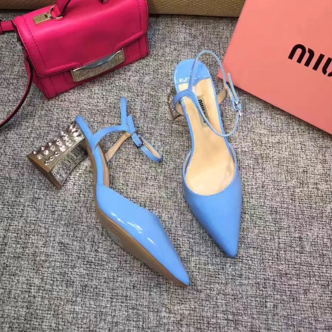 2017 Miu Miu women Sandals Heel Height 7.5cm