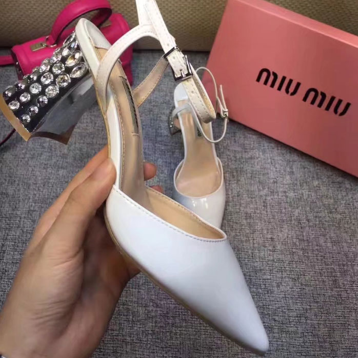 2017 Miu Miu women Sandals Heel Height 7.5cm