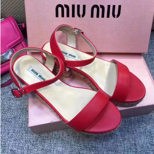 2017 Miu Miu women Sandals in Calfskin leather