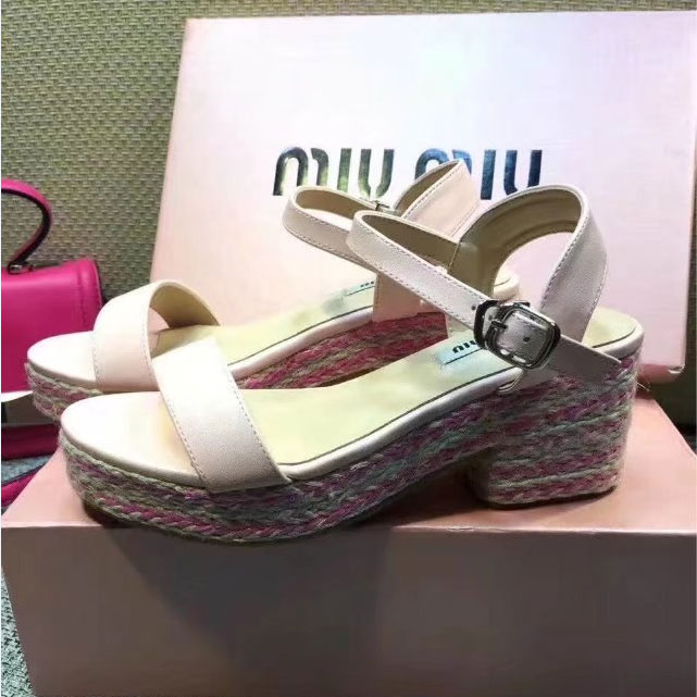 2017 Miu Miu women Sandals in Calfskin leather