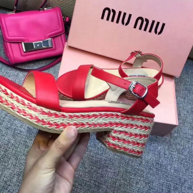 2017 Miu Miu women Sandals in Calfskin leather