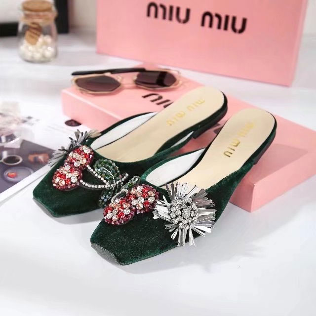 2017 Miu Miu women Slippers in Velvet