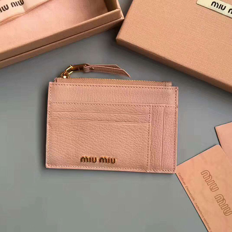 2017 MiuMiu Card pack Coin Purse in Original leather MC446