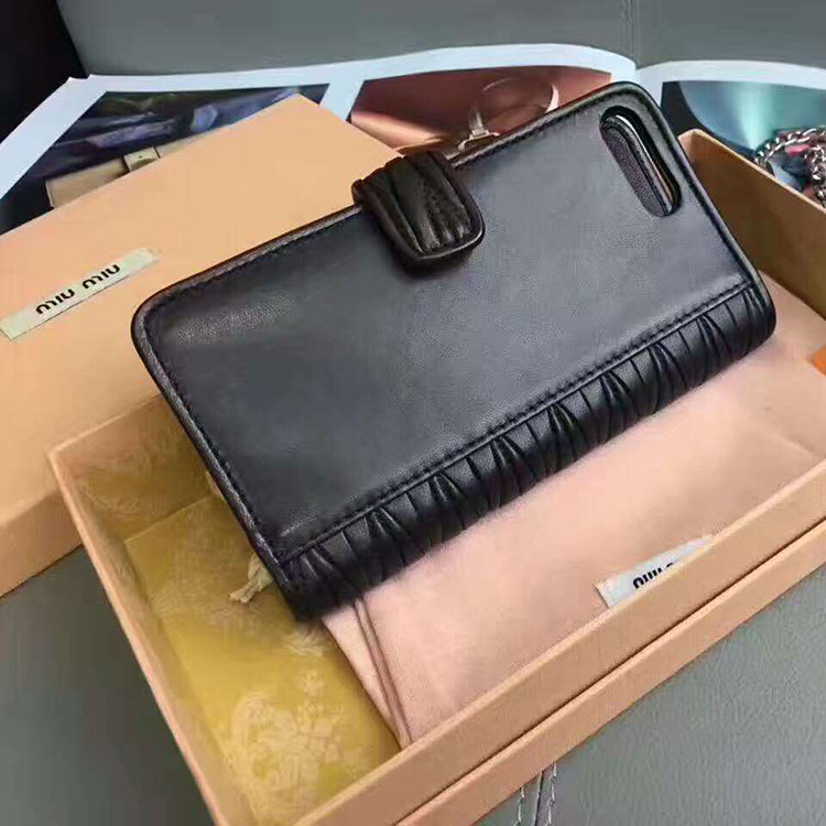 2017 MiuMiu IPHONE CASE in Original Sheepskin leather 5ZH038