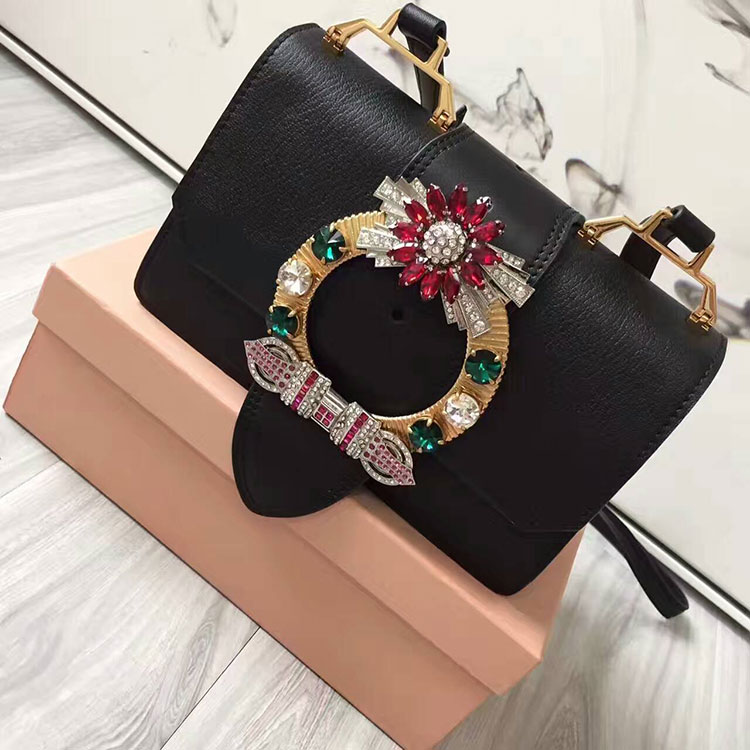 2017 MiuMiu Shoulder BAG IN LEATHER 5BH609