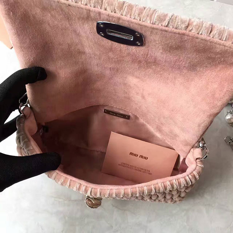 2017 MiuMiu Shoulder Tote Bag in Velvet 5BD417