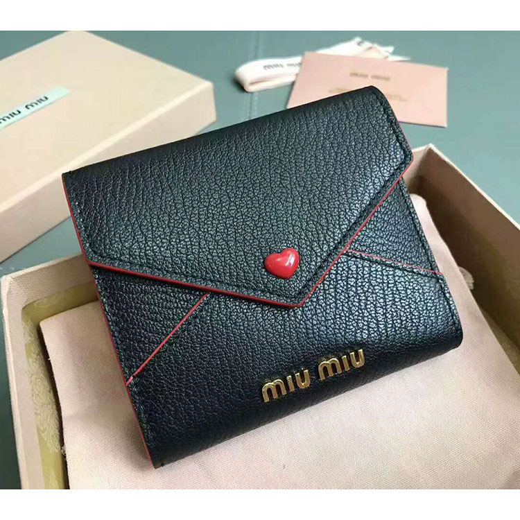 2017 MiuMiu Three fold wallet in Original leather 5MH014