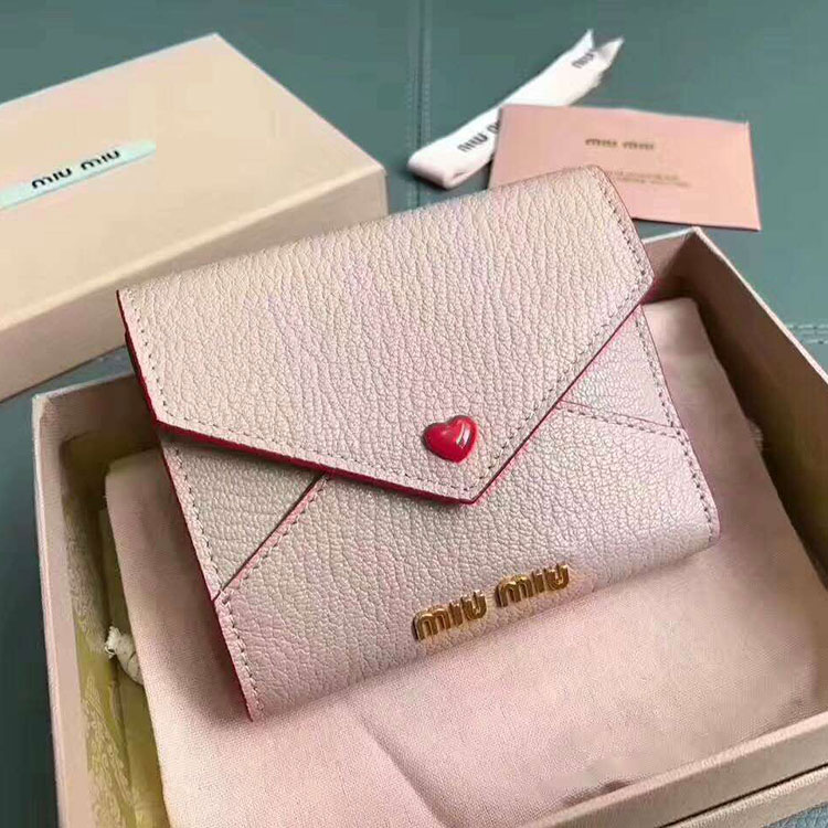 2017 MiuMiu Three fold wallet in Original leather 5MH014