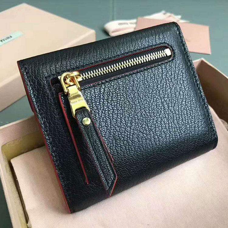 2017 MiuMiu Three fold wallet in Original leather 5MH014