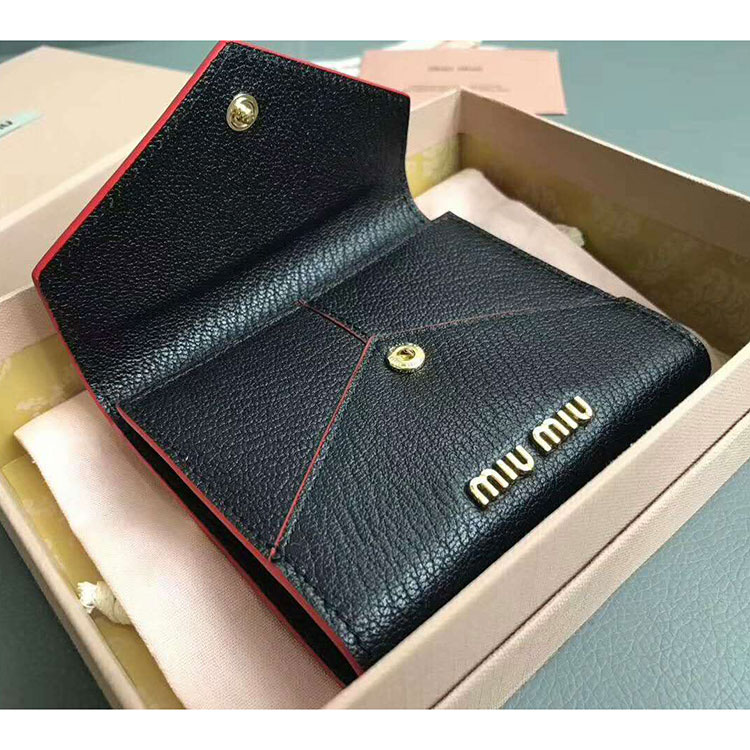 2017 MiuMiu Three fold wallet in Original leather 5MH014