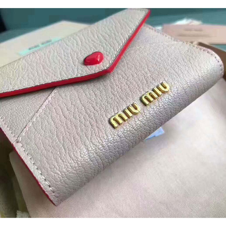 2017 MiuMiu Three fold wallet in Original leather 5MH014