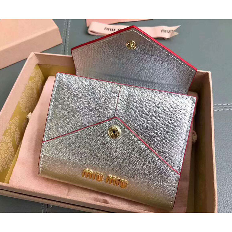 2017 MiuMiu Three fold wallet in Original leather 5MH014