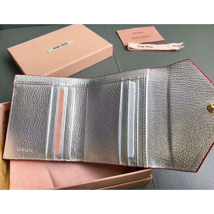 2017 MiuMiu Three fold wallet in Original leather 5MH014