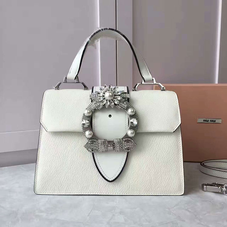 2017 MiuMiu Top handle IN LEATHER 5BA108