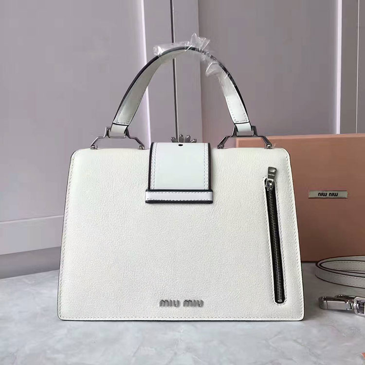 2017 MiuMiu Top handle IN LEATHER 5BA108