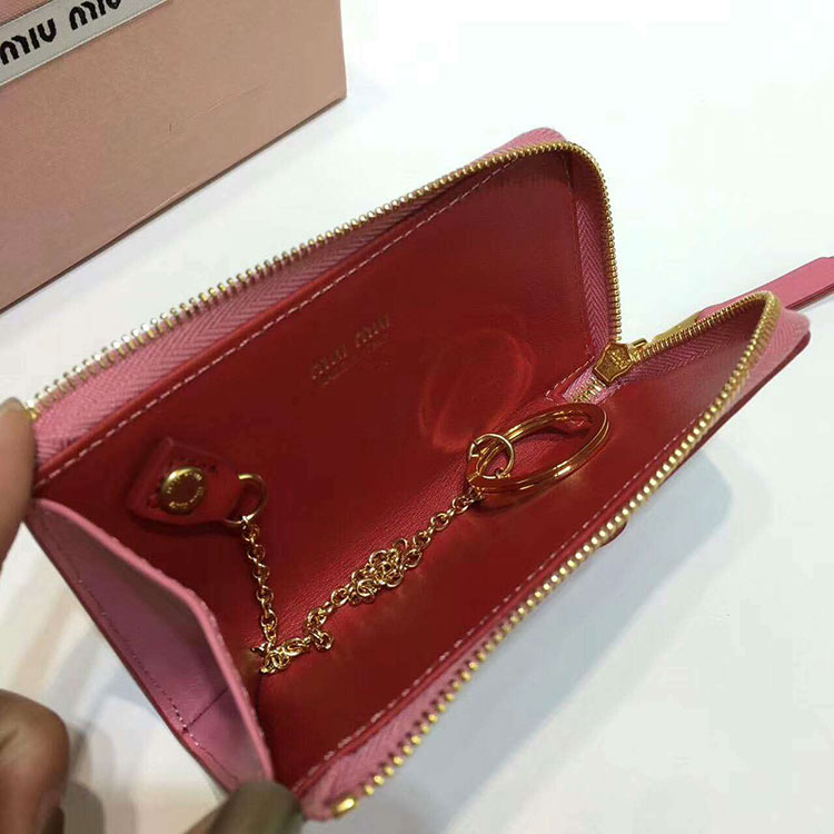 2017 MiuMiu Zipper key POUCH in Original Calfskin 5PP026