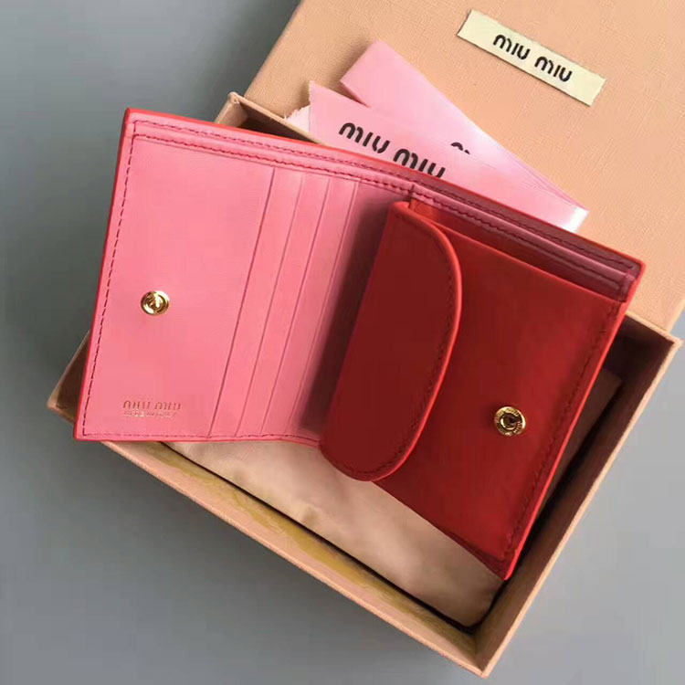 2017 Miumiu Calfskin leather wallet 5MV204