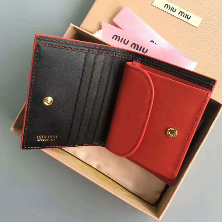 2017 Miumiu Calfskin leather wallet 5MV204