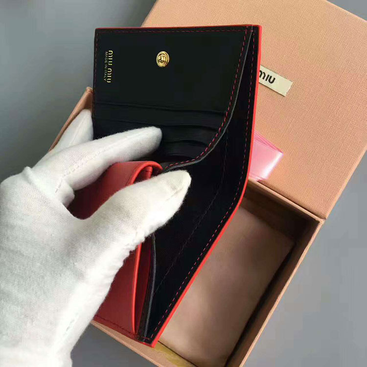 2017 Miumiu Calfskin leather wallet 5MV204