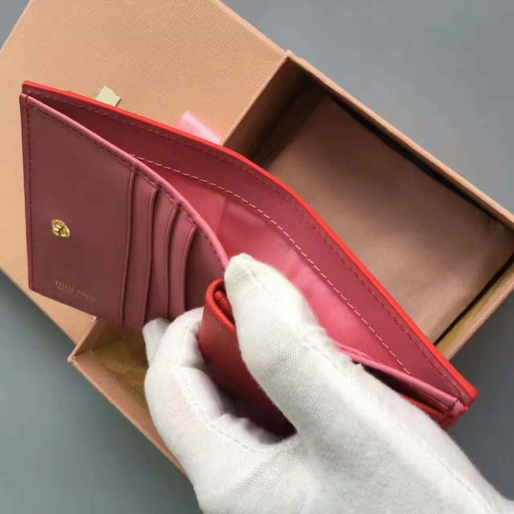 2017 Miumiu Calfskin leather wallet 5MV204