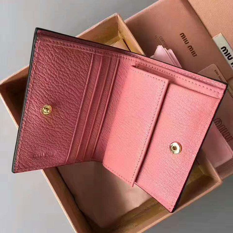 2017 Miumiu goat leather wallet 5MV204