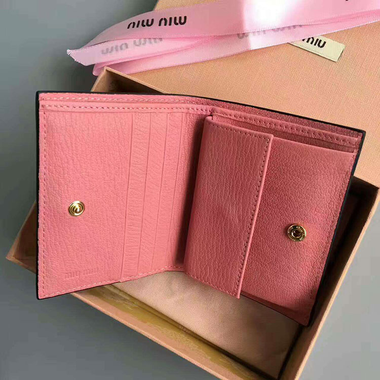 2017 Miumiu goat leather wallet 5MV204