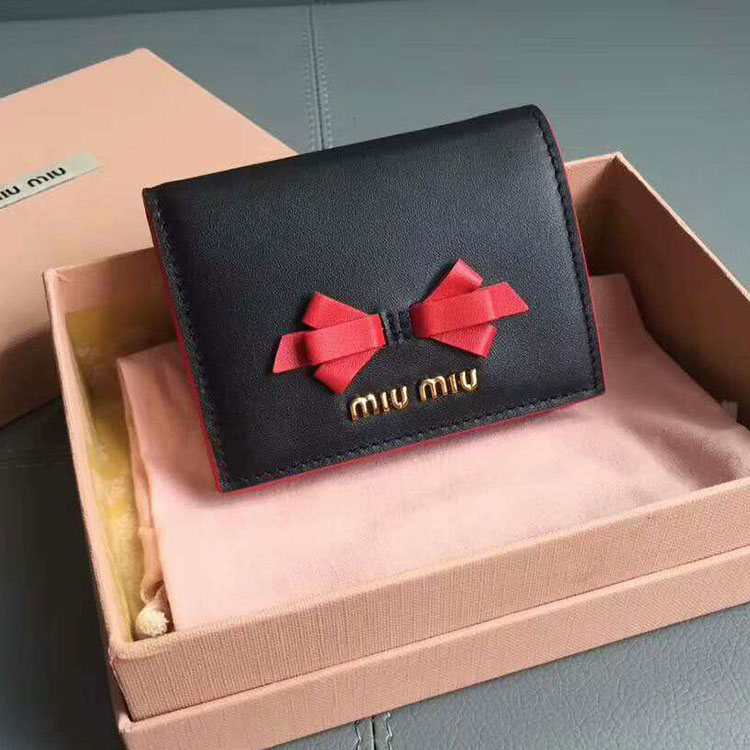 2017 Miumiu pocket wallet Calfskin leather 5MV204