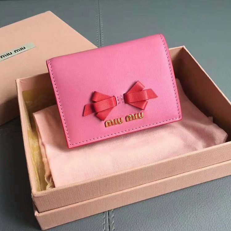 2017 Miumiu pocket wallet Calfskin leather 5MV204