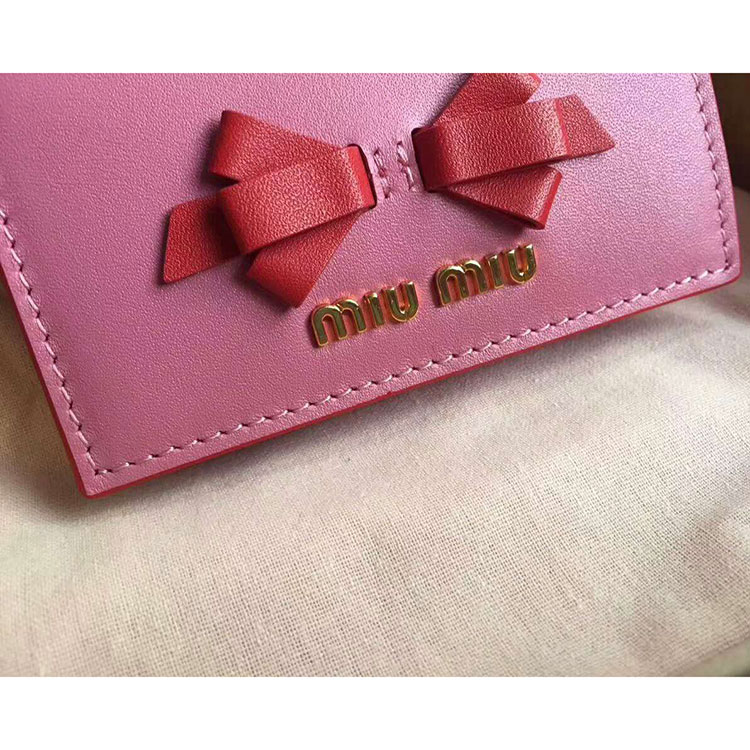 2017 Miumiu pocket wallet Calfskin leather 5MV204