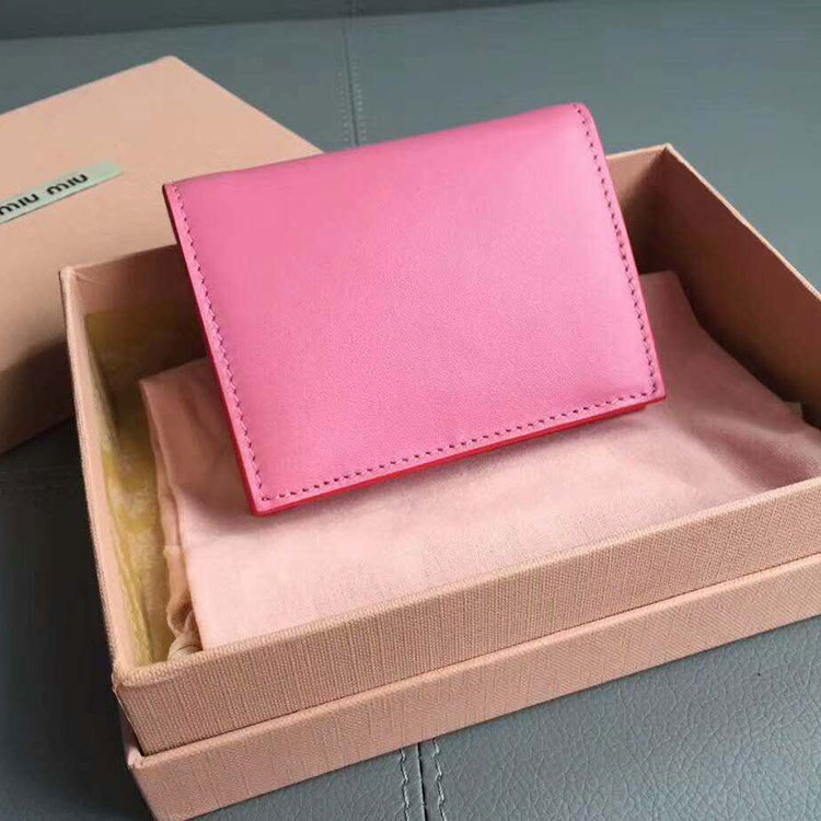 2017 Miumiu pocket wallet Calfskin leather 5MV204