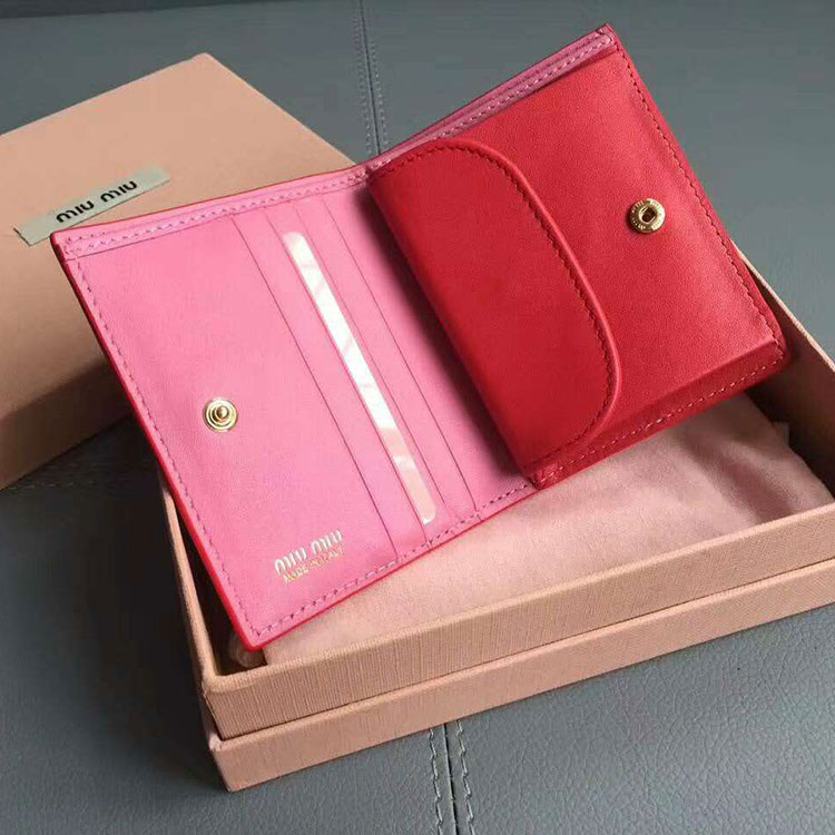 2017 Miumiu pocket wallet Calfskin leather 5MV204