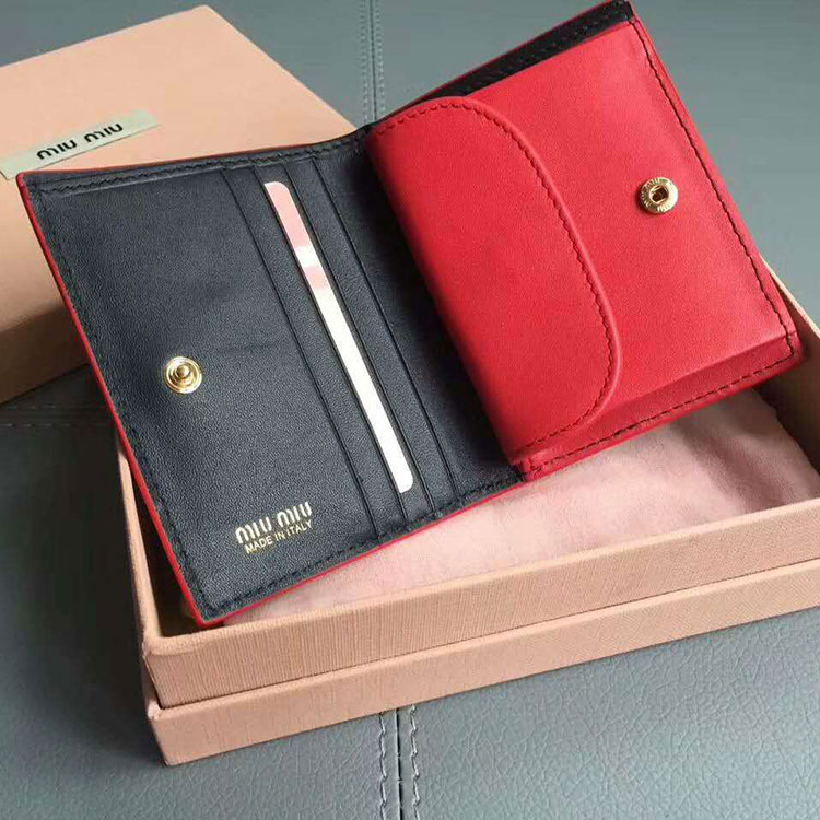 2017 Miumiu pocket wallet Calfskin leather 5MV204