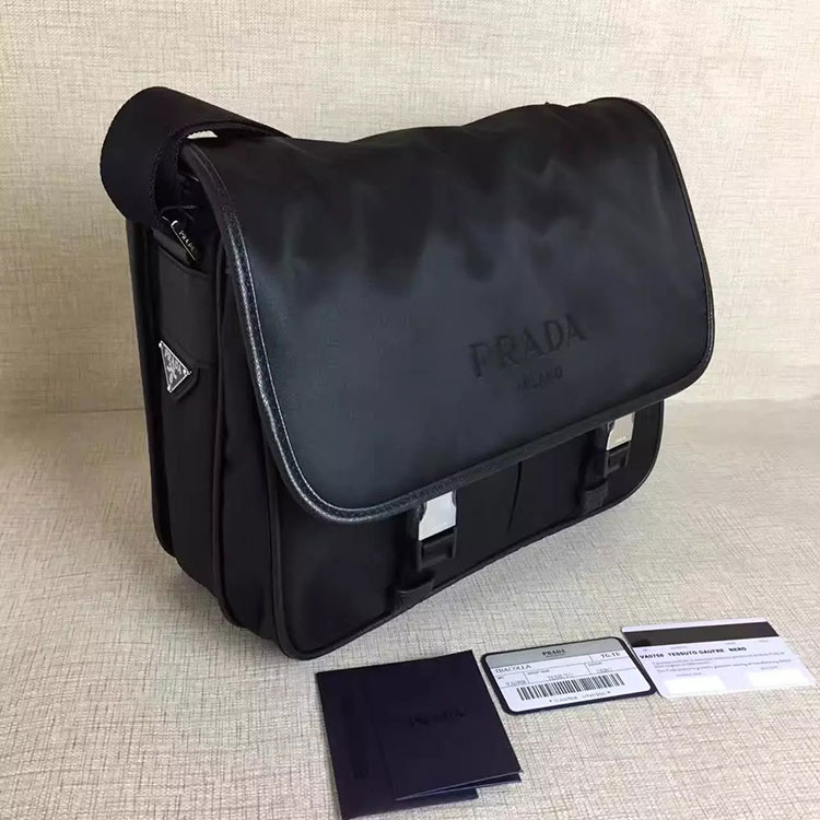 2017 Prada Original Nylon with Calfskin leather Men Shoulder Bag VA0768