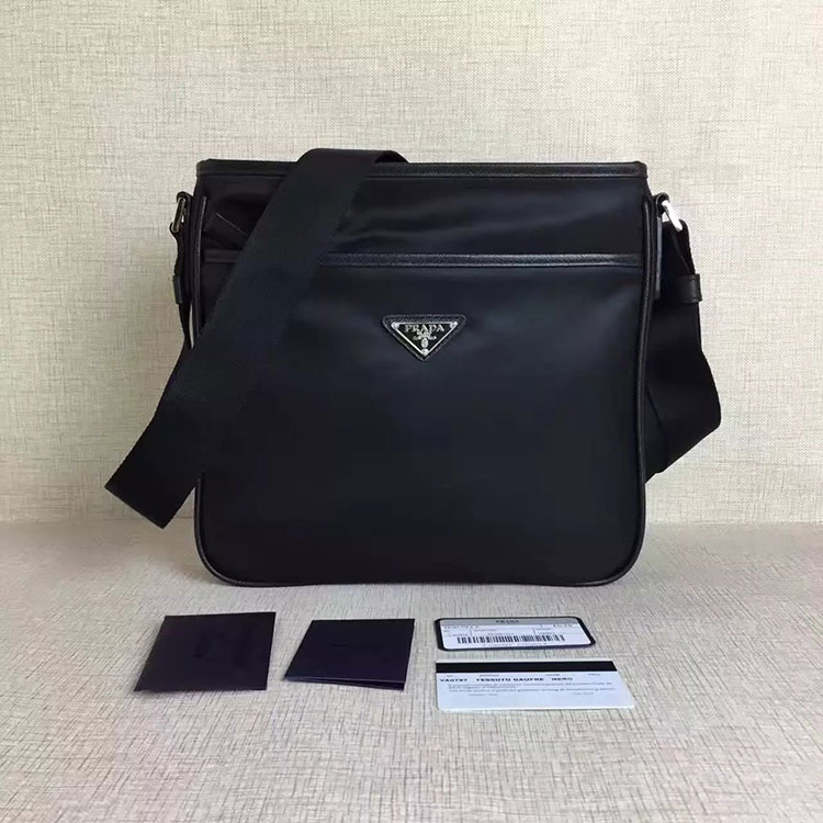 2017 Prada Original Nylon with Calfskin leather Men Shoulder Bag VA0797