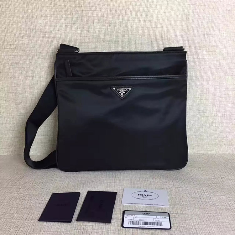 2017 Prada Men Original Nylon with Calfskin leather Shoulder Bag VA0530