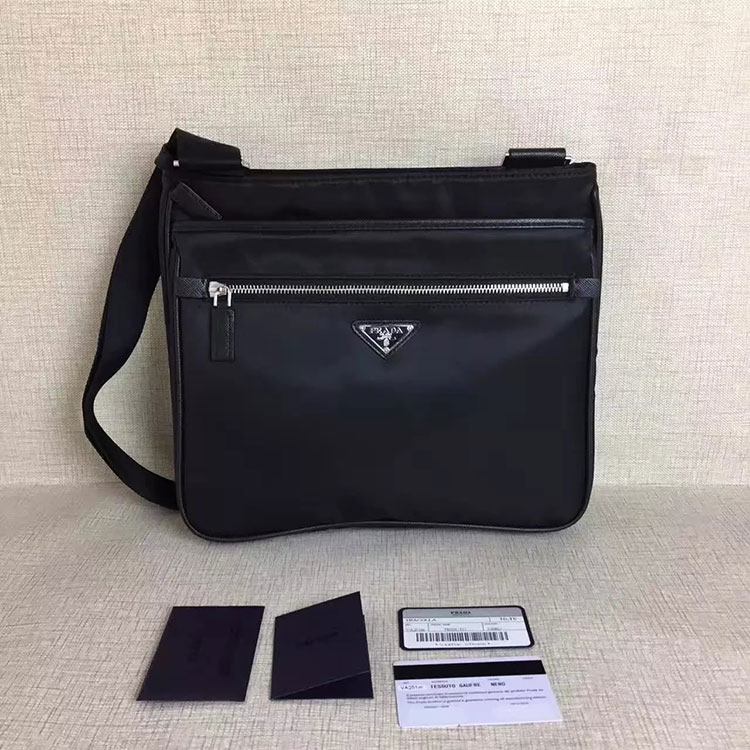 2017 Prada Original Nylon with Calfskin leather Shoulder Bag VA251M