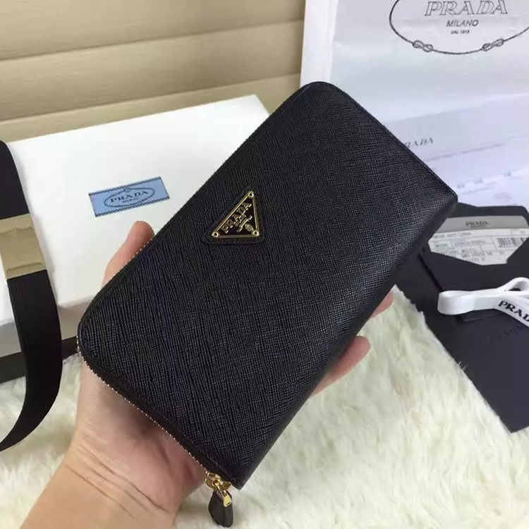 2017 Prada Zip Around Wallet Original leather 1M0506