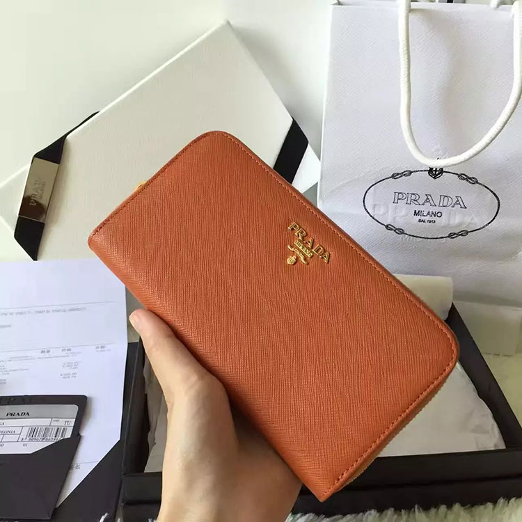 2017 Prada Zip Around Wallet Original leather 1M0506